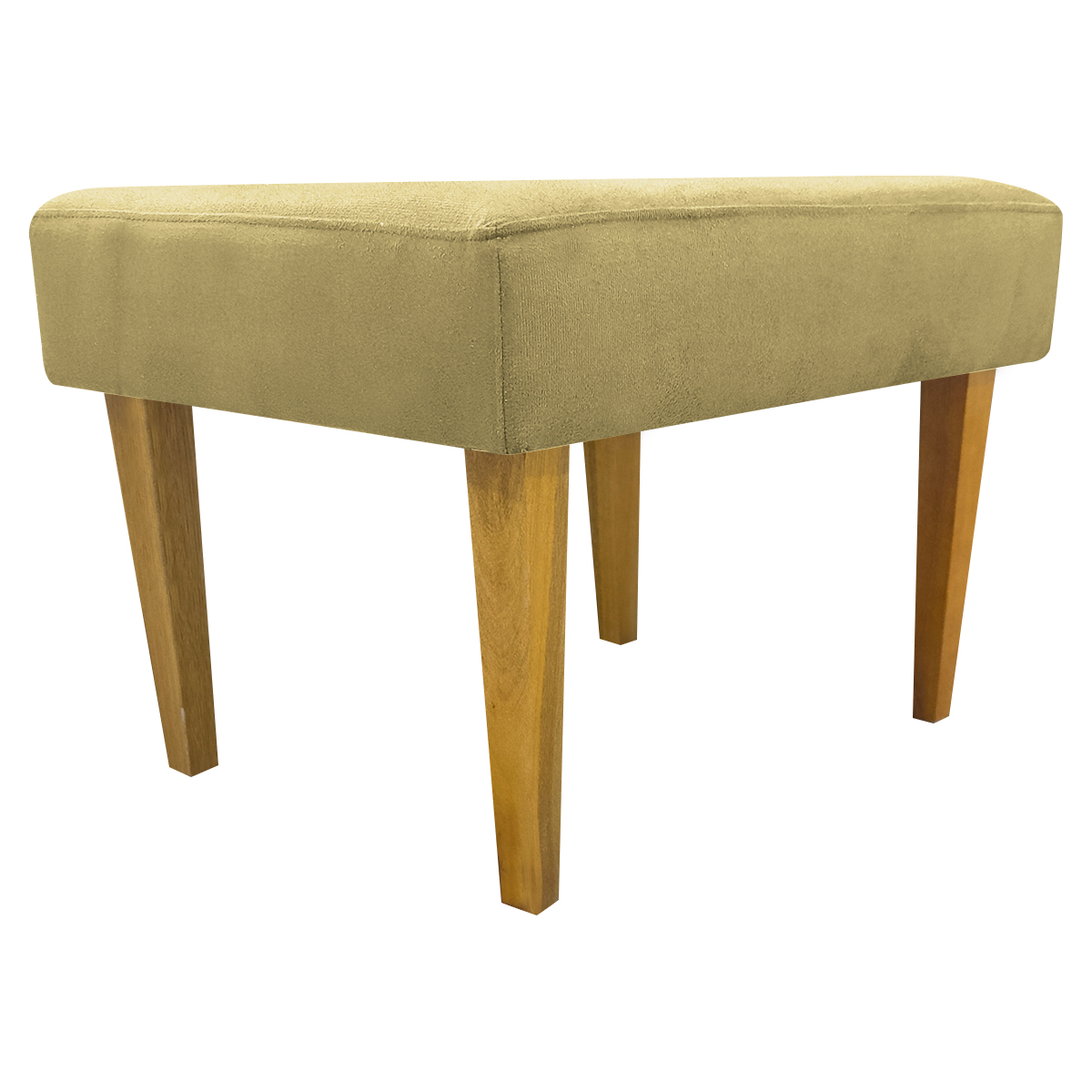 Kit 2 Puff Decorativos Charme Para Sala, Quarto, Recepção Suede Nude Pé Castanho - Clique E Decore