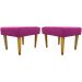 Kit 2 Puff Decorativos Charme Para Sala, Quarto, Recepção Suede Pink Pé Castanho - Clique E Decore