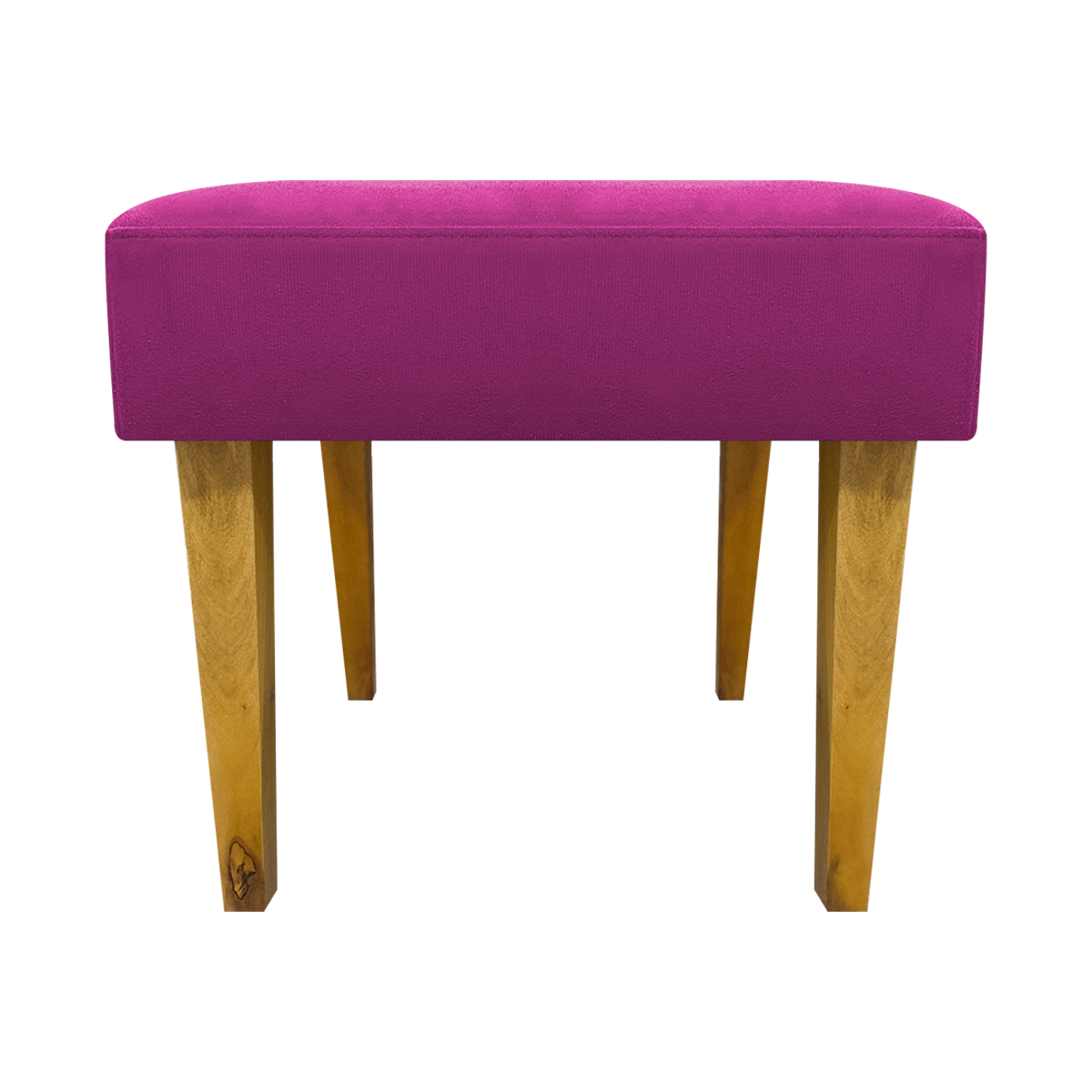 Kit 2 Puff Decorativos Charme Para Sala, Quarto, Recepção Suede Pink Pé Castanho - Clique E Decore
