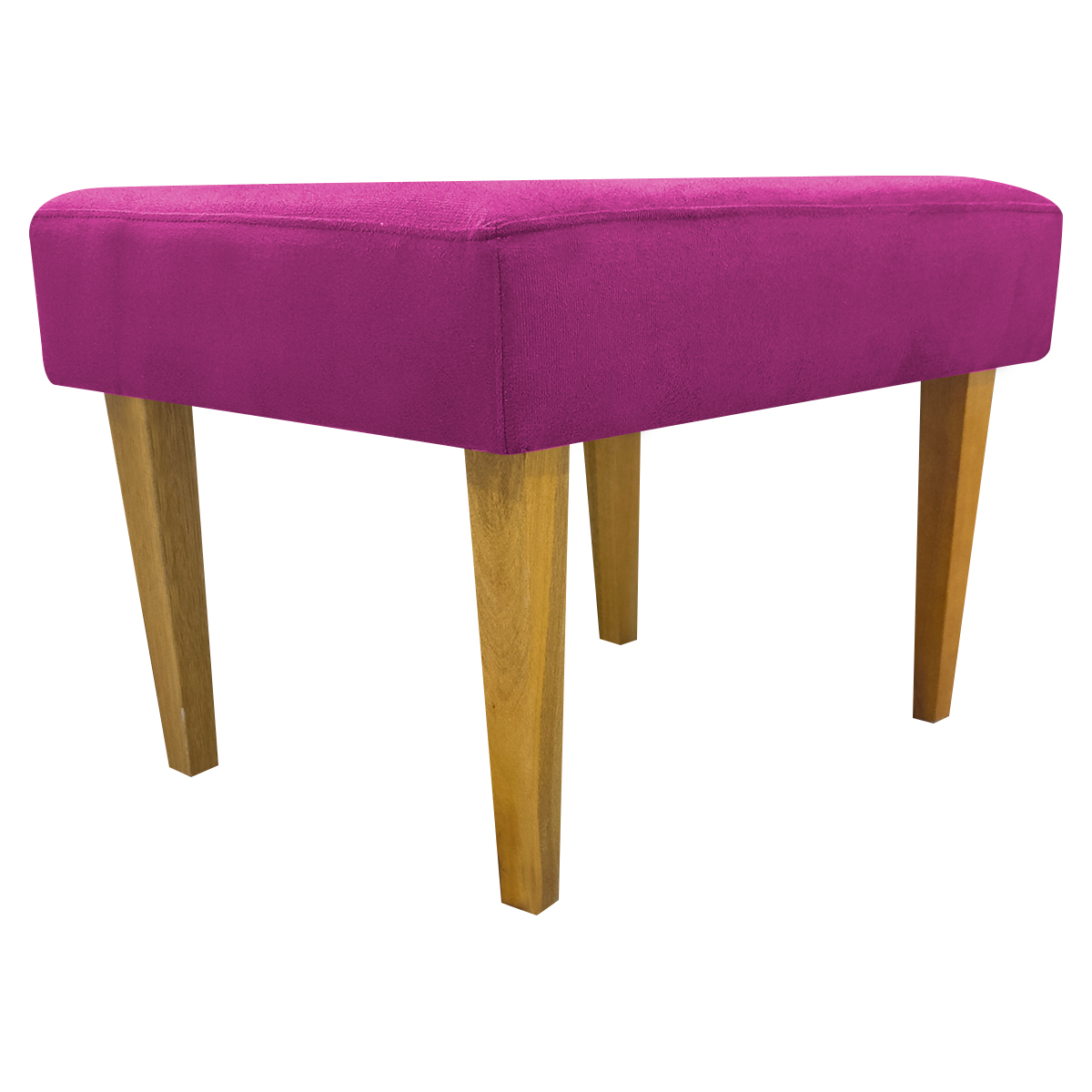 Kit 2 Puff Decorativos Charme Para Sala, Quarto, Recepção Suede Pink Pé Castanho - Clique E Decore