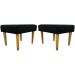 Kit 2 Puff Decorativos Charme Para Sala, Quarto, Recepção Suede Preto Pé Castanho - Clique E Decore