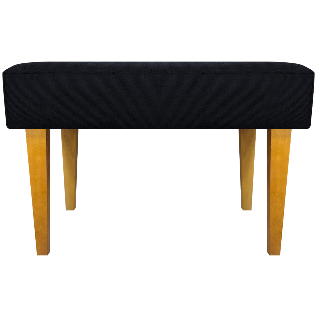 Kit 2 Puff Decorativos Charme Para Sala, Quarto, Recepção Suede Preto Pé Castanho - Clique E Decore