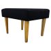 Kit 2 Puff Decorativos Charme Para Sala, Quarto, Recepção Suede Preto Pé Castanho - Clique E Decore