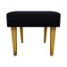 Kit 2 Puff Decorativos Charme Para Sala, Quarto, Recepção Suede Preto Pé Castanho - Clique E Decore