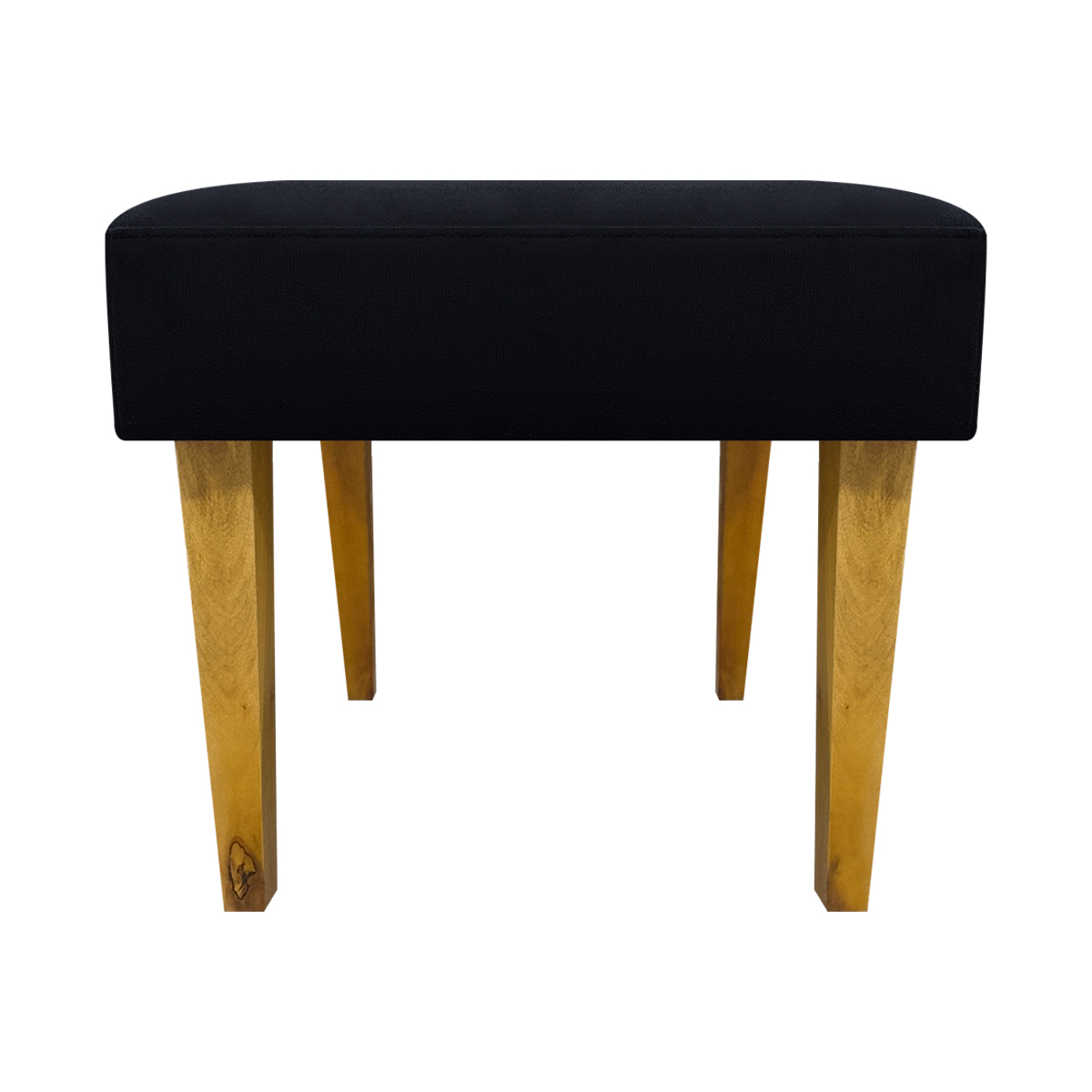 Kit 2 Puff Decorativos Charme Para Sala, Quarto, Recepção Suede Preto Pé Castanho - Clique E Decore