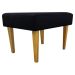 Kit 2 Puff Decorativos Charme Para Sala, Quarto, Recepção Suede Preto Pé Castanho - Clique E Decore