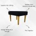 Kit 2 Puff Decorativos Charme Para Sala, Quarto, Recepção Suede Preto Pé Castanho - Clique E Decore
