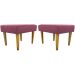 Kit 2 Puff Decorativos Charme Para Sala, Quarto, Recepção Suede Rosé Pé Castanho - Clique E Decore