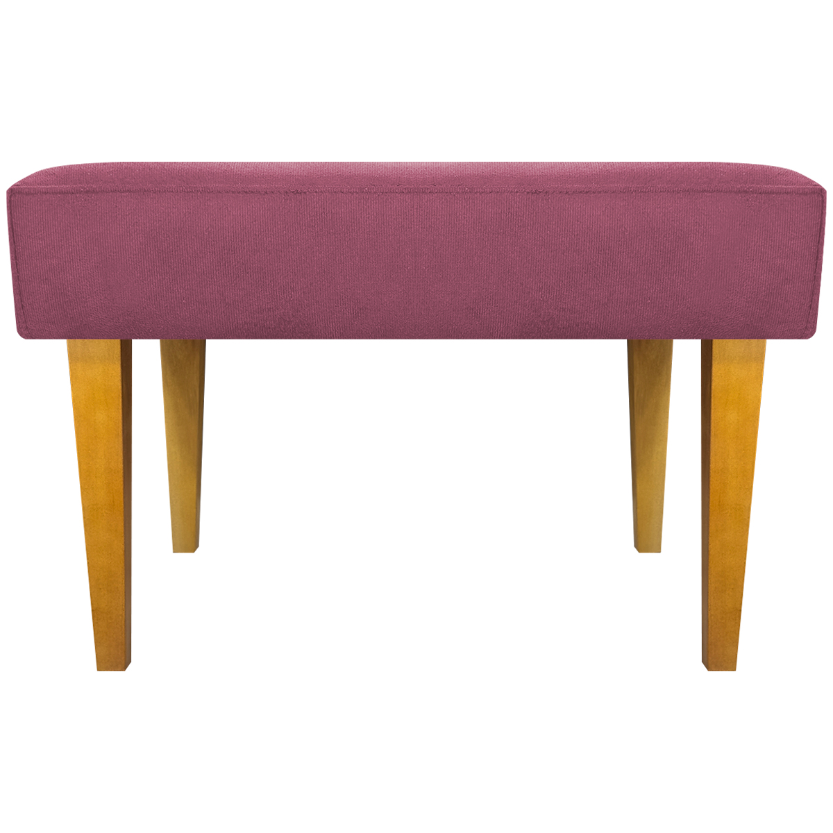 Kit 2 Puff Decorativos Charme Para Sala, Quarto, Recepção Suede Rosé Pé Castanho - Clique E Decore