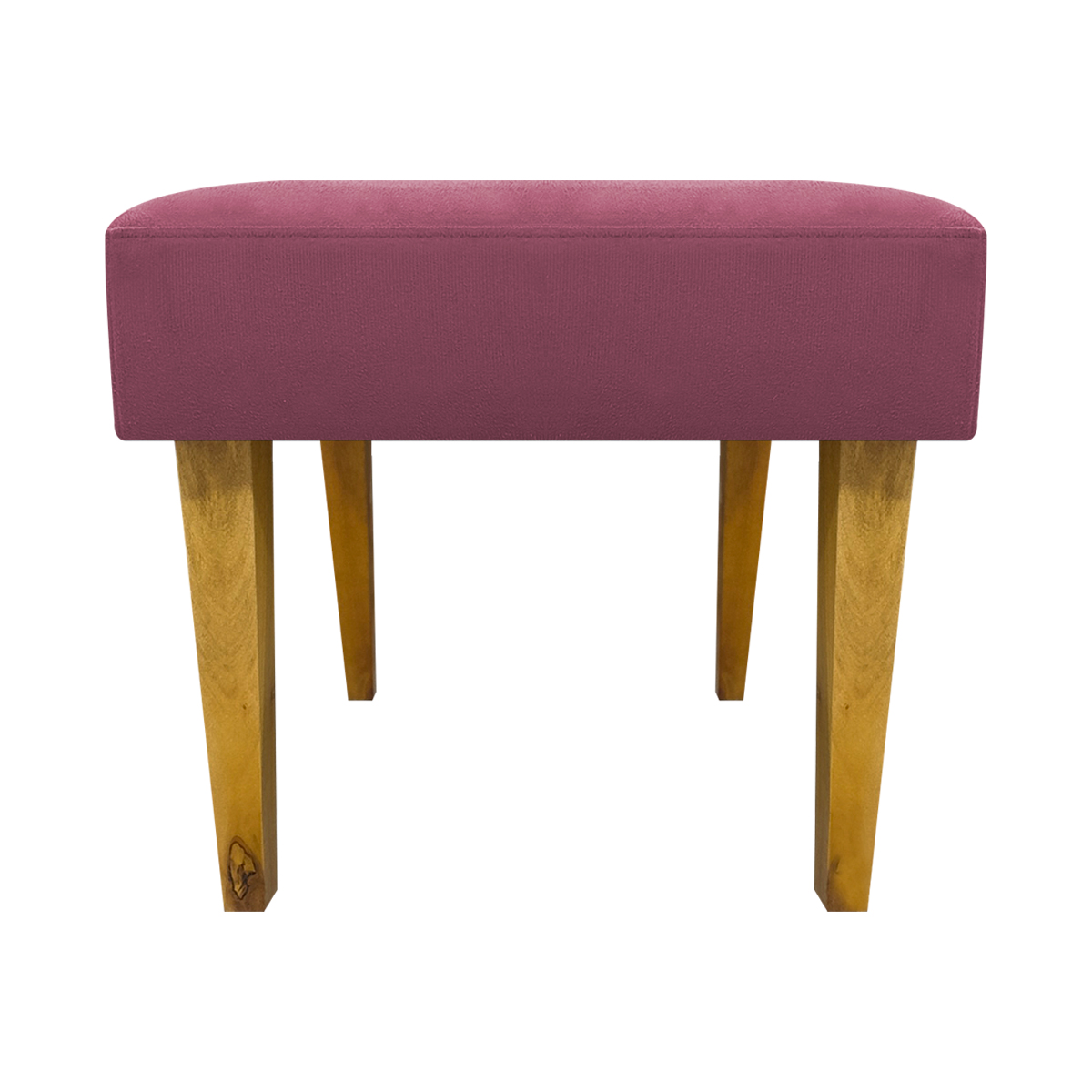 Kit 2 Puff Decorativos Charme Para Sala, Quarto, Recepção Suede Rosé Pé Castanho - Clique E Decore