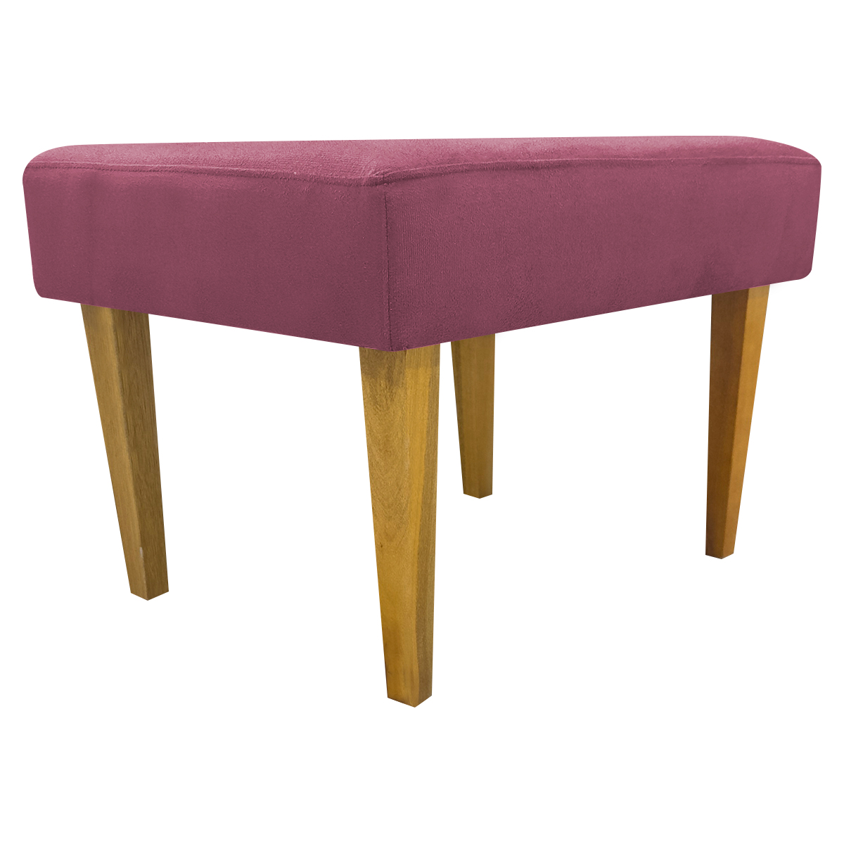 Kit 2 Puff Decorativos Charme Para Sala, Quarto, Recepção Suede Rosé Pé Castanho - Clique E Decore