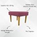 Kit 2 Puff Decorativos Charme Para Sala, Quarto, Recepção Suede Rosé Pé Castanho - Clique E Decore