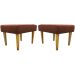 Kit 2 Puff Decorativos Charme Para Sala, Quarto, Recepção Suede Terracota Pé Castanho - Clique E Decore