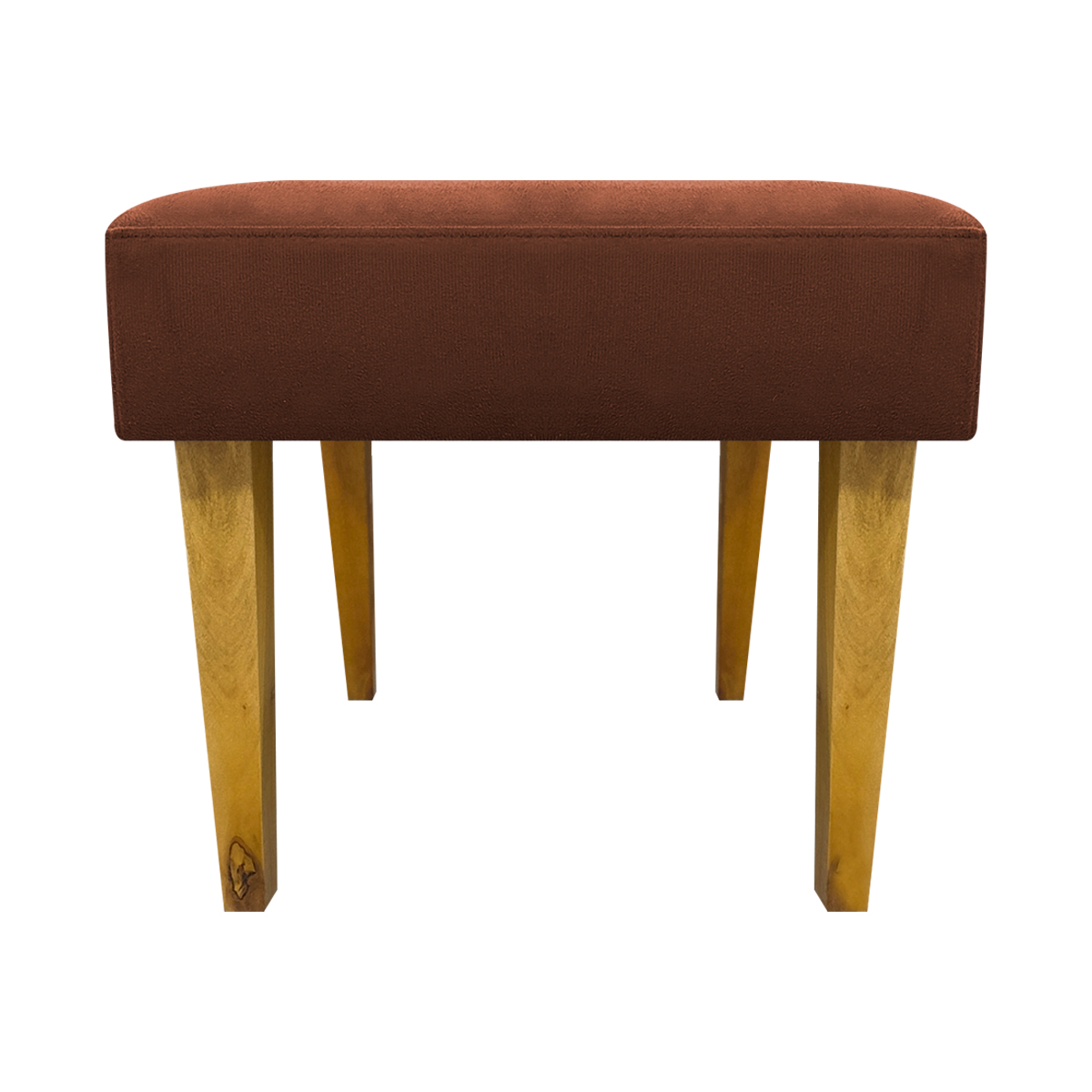 Kit 2 Puff Decorativos Charme Para Sala, Quarto, Recepção Suede Terracota Pé Castanho - Clique E Decore