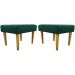 Kit 2 Puff Decorativos Charme Para Sala, Quarto, Recepção Suede Verde Pé Castanho - Clique E Decore