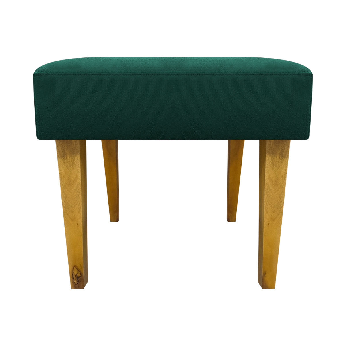 Kit 2 Puff Decorativos Charme Para Sala, Quarto, Recepção Suede Verde Pé Castanho - Clique E Decore