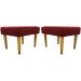 Kit 2 Puff Decorativos Charme Para Sala, Quarto, Recepção Suede Vermelho Pé Castanho - Clique E Decore