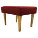 Kit 2 Puff Decorativos Charme Para Sala, Quarto, Recepção Suede Vermelho Pé Castanho - Clique E Decore