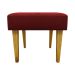 Kit 2 Puff Decorativos Charme Para Sala, Quarto, Recepção Suede Vermelho Pé Castanho - Clique E Decore