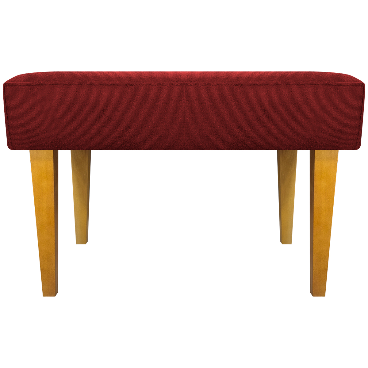 Kit 2 Puff Decorativos Charme Para Sala, Quarto, Recepção Suede Vermelho Pé Castanho - Clique E Decore