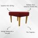 Kit 2 Puff Decorativos Charme Para Sala, Quarto, Recepção Suede Vermelho Pé Castanho - Clique E Decore