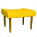 Kit 2 Puff Decorativos Para Sala, Quarto, Penteadeira Requinte Suede Amarelo Pé Castanho - Clique E Decore