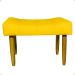 Kit 2 Puff Decorativos Para Sala, Quarto, Penteadeira Requinte Suede Amarelo Pé Castanho - Clique E Decore