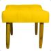 Kit 2 Puff Decorativos Para Sala, Quarto, Penteadeira Requinte Suede Amarelo Pé Castanho - Clique E Decore