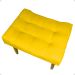 Kit 2 Puff Decorativos Para Sala, Quarto, Penteadeira Requinte Suede Amarelo Pé Castanho - Clique E Decore