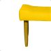 Kit 2 Puff Decorativos Para Sala, Quarto, Penteadeira Requinte Suede Amarelo Pé Castanho - Clique E Decore