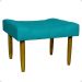 Kit 2 Puff Decorativos Para Sala, Quarto, Penteadeira Requinte Suede Azul Turquesa Pé Castanho - Clique E Decore