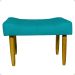 Kit 2 Puff Decorativos Para Sala, Quarto, Penteadeira Requinte Suede Azul Turquesa Pé Castanho - Clique E Decore