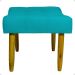 Kit 2 Puff Decorativos Para Sala, Quarto, Penteadeira Requinte Suede Azul Turquesa Pé Castanho - Clique E Decore