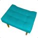 Kit 2 Puff Decorativos Para Sala, Quarto, Penteadeira Requinte Suede Azul Turquesa Pé Castanho - Clique E Decore