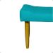 Kit 2 Puff Decorativos Para Sala, Quarto, Penteadeira Requinte Suede Azul Turquesa Pé Castanho - Clique E Decore