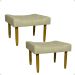 Kit 2 Puff Decorativos Para Sala, Quarto, Penteadeira Requinte Suede Bege Pé Castanho - Clique E Decore