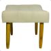 Kit 2 Puff Decorativos Para Sala, Quarto, Penteadeira Requinte Suede Bege Pé Castanho - Clique E Decore