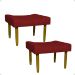 Kit 2 Puff Decorativos Para Sala, Quarto, Penteadeira Requinte Suede Bordo Pé Castanho - Clique E Decore