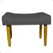 Kit 2 Puff Decorativos Para Sala, Quarto, Penteadeira Requinte Suede Cinza Pé Castanho - Clique E Decore