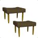 Kit 2 Puff Decorativos Para Sala, Quarto, Penteadeira Requinte Suede Marrom Pé Castanho - Clique E Decore