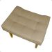 Kit 2 Puff Decorativos Para Sala, Quarto, Penteadeira Requinte Suede Nude Pé Castanho - Clique E Decore
