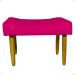 Kit 2 Puff Decorativos Para Sala, Quarto, Penteadeira Requinte Suede Pink Pé Castanho - Clique E Decore