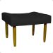 Kit 2 Puff Decorativos Para Sala, Quarto, Penteadeira Requinte Suede Preto Pé Castanho - Clique E Decore