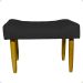 Kit 2 Puff Decorativos Para Sala, Quarto, Penteadeira Requinte Suede Preto Pé Castanho - Clique E Decore