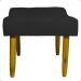 Kit 2 Puff Decorativos Para Sala, Quarto, Penteadeira Requinte Suede Preto Pé Castanho - Clique E Decore