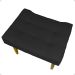 Kit 2 Puff Decorativos Para Sala, Quarto, Penteadeira Requinte Suede Preto Pé Castanho - Clique E Decore