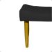 Kit 2 Puff Decorativos Para Sala, Quarto, Penteadeira Requinte Suede Preto Pé Castanho - Clique E Decore