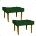 Kit 2 Puff Decorativos Para Sala, Quarto, Penteadeira Requinte Suede Verde Pé Castanho - Clique E Decore