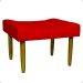Kit 2 Puff Decorativos Para Sala, Quarto, Penteadeira Requinte Suede Vermelho Pé Castanho - Clique E Decore