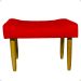 Kit 2 Puff Decorativos Para Sala, Quarto, Penteadeira Requinte Suede Vermelho Pé Castanho - Clique E Decore